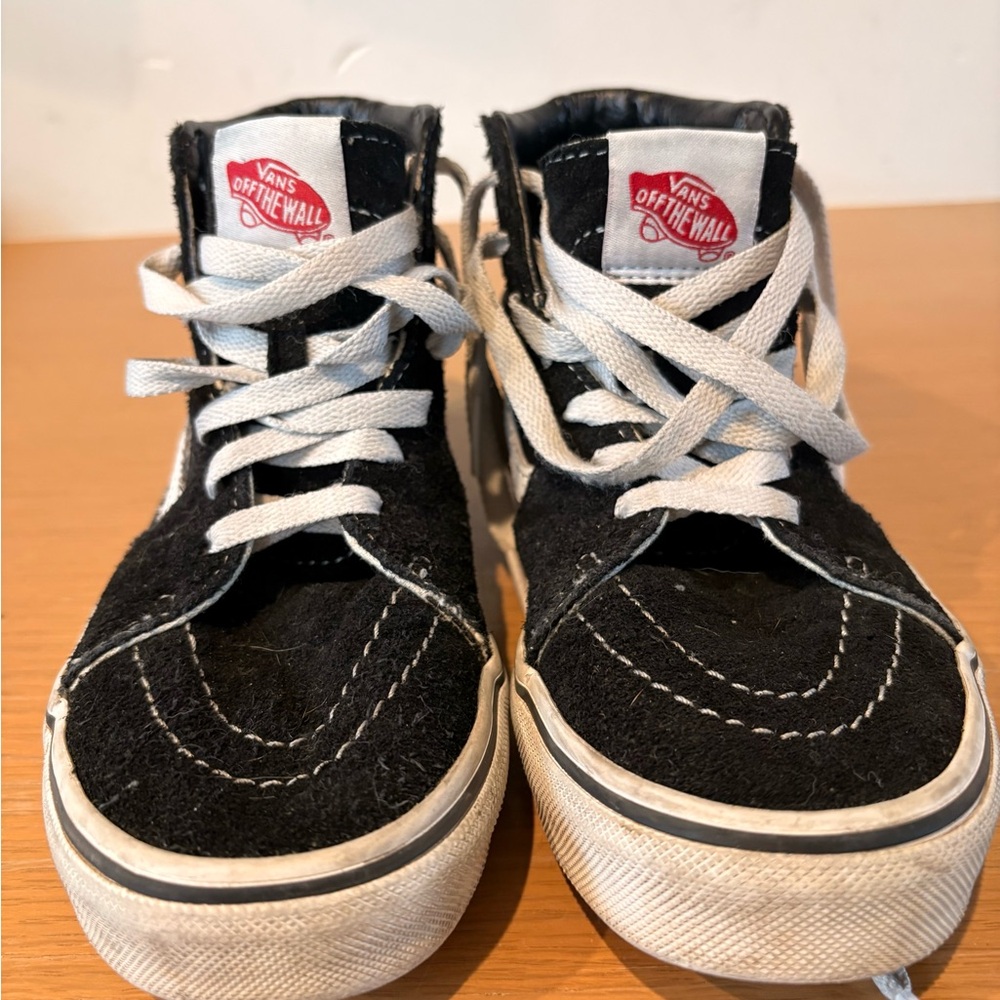 Vans Kids Black and White High-Top Sneakers